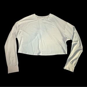 Lululemon White/gray creamsicle Long Sleeve Women's Top crop Sz NST